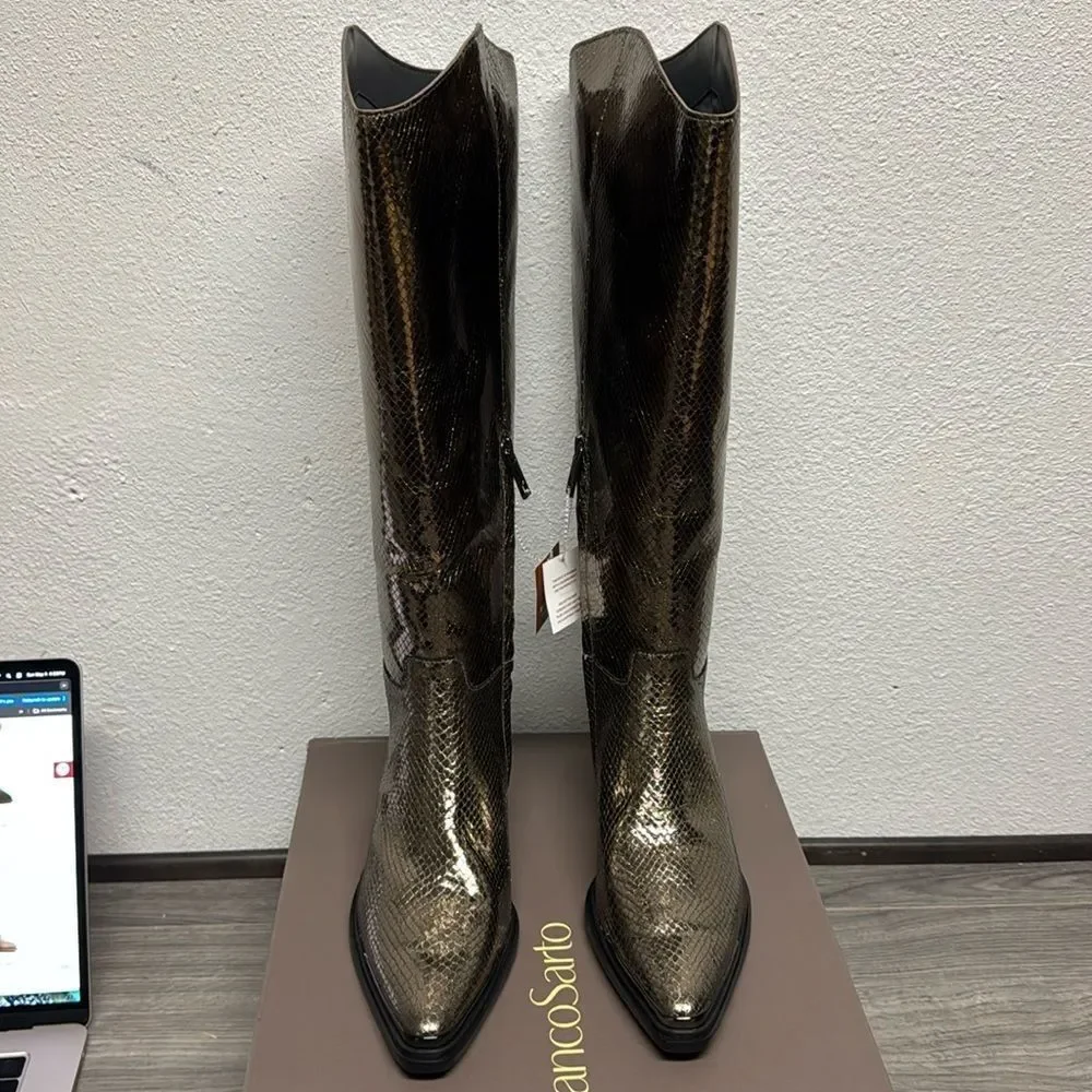 Franco Sarto Billie Western Knee High Boot (WIDE CALF) - Picture 4 of 7